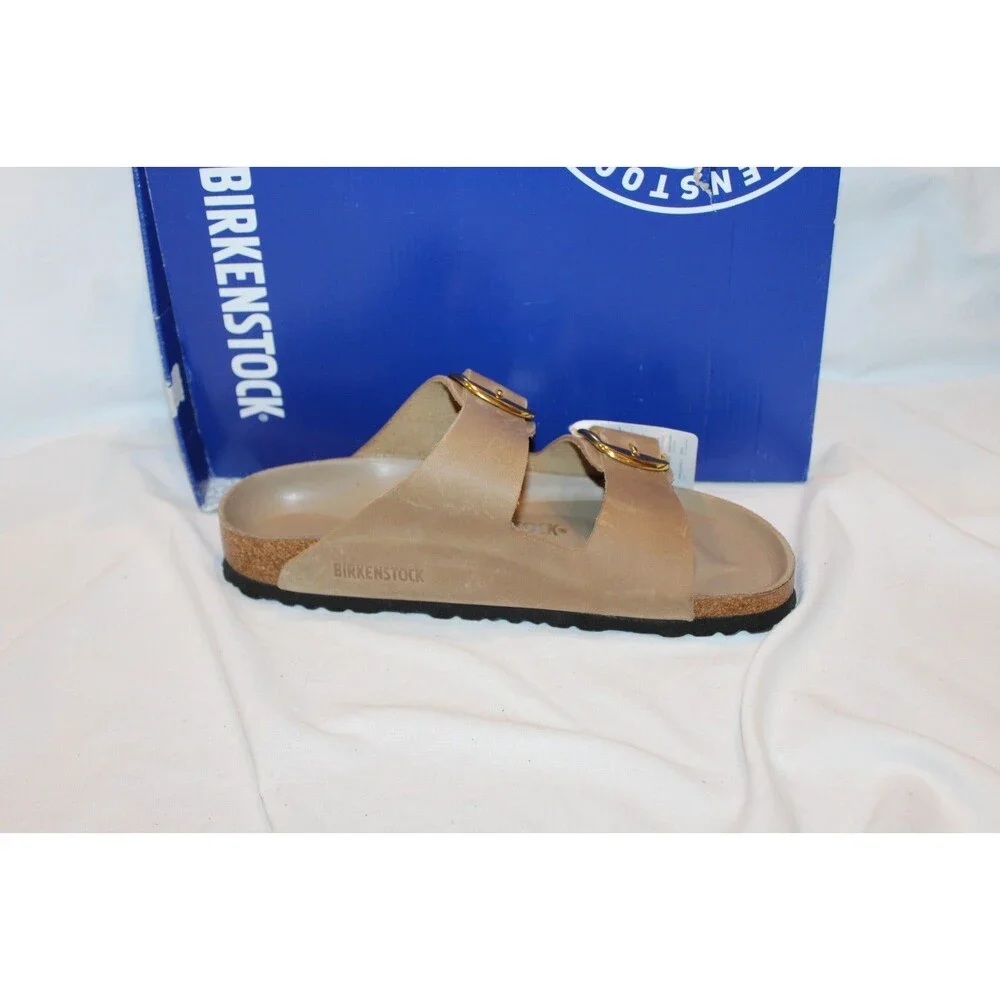 Birkenstock Arizona Big Buckle Leather Narrow Fit Sandals EU 39 Tobacco Brown